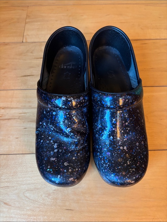 Dansko Shoes - Dansko Black & Blue Galaxy-Print Clogs